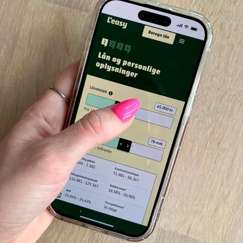 Vælg lånebeløb og løbetid